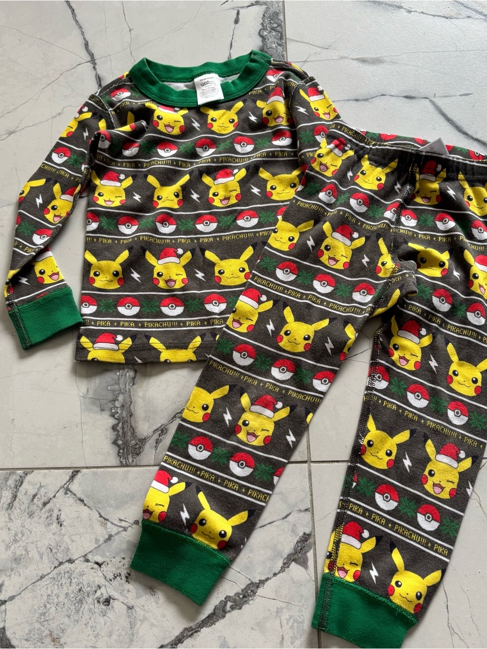 Hanna Andersson Pikachu Pajama Set - Green, Yellow, Red